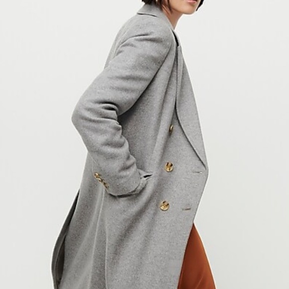 Double-breasted topcoat in wool cashmere